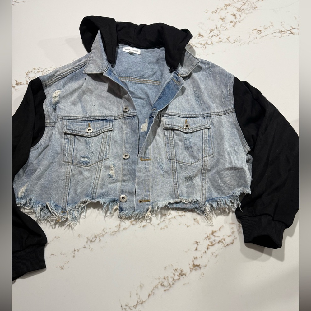 Dance & Marvel Black distressed  and Blue Jacket
